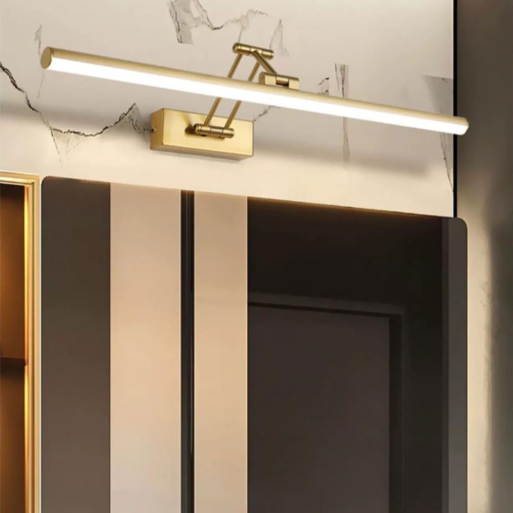 Jadssox Goldene Badezimmerleuchte über dem Spiegel, LED-Schminktischlampe, verstellbare Spiegelfrontbeleuchtung, Moderne Spiegelschranklampen, Bilderleuchten, Ankleidezimmer-Schminktischlampen