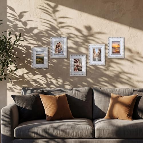 Image of 36 Pcs 2 x 3 Inch Small White Picture Frames Bulk Mini Vintage Antique Ornate Retro Baroque Photo Frames with Backboard for Wall Hanging Tabletop Home Decor Wedding Christmas Display