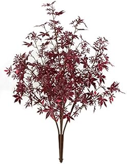 Windowbox 48 INCH Outdoor Artificial Maple Bush -Burgundy