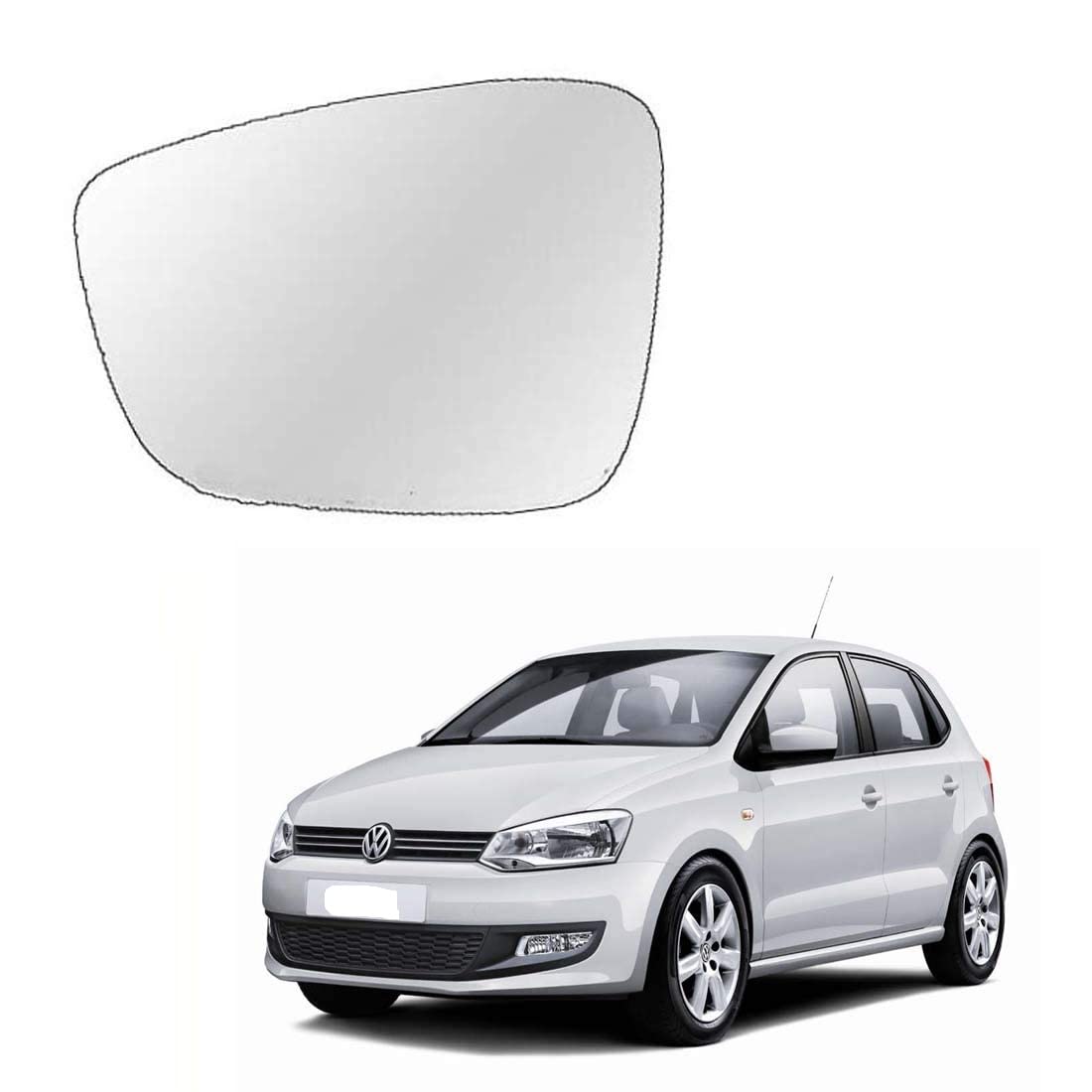 Auto Spare World Left Side Mirror Glass Compatible With Volkswagen Polo