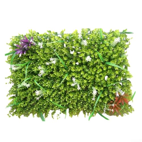 Sawhamale Panel de césped artificial de 40 x 60 cm para decoración de pared del hogar, tapete de césped de plástico verde para sala de estar, hotel, cafetería, jardín, exhibición vertical de