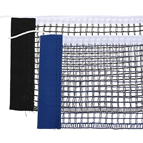 PATIKIL Table Tennis Net Replacement, 2 Pack Ping Pong Net String Tension Equipment Accessories PE for Indoor Outdoor, Black Blue