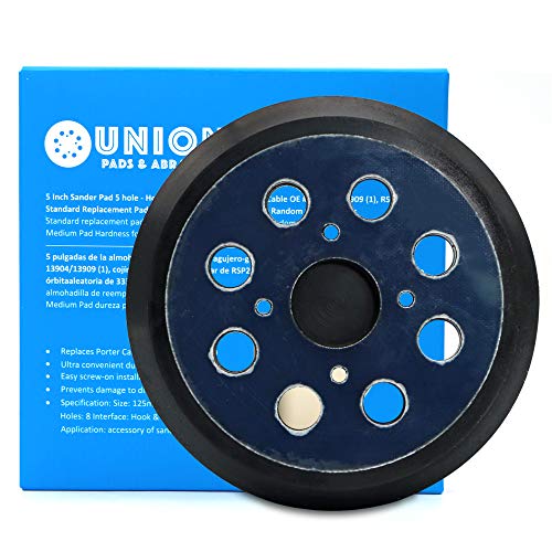 Union Pads & Abrasives OEM3 5 Inch Sander Pad - Hook and Loop Replaces Milwaukee OE # 51-36-7090, Ryobi OE # 300527002, 975241002, 974484001, Rigid OE # 300527002 (1)