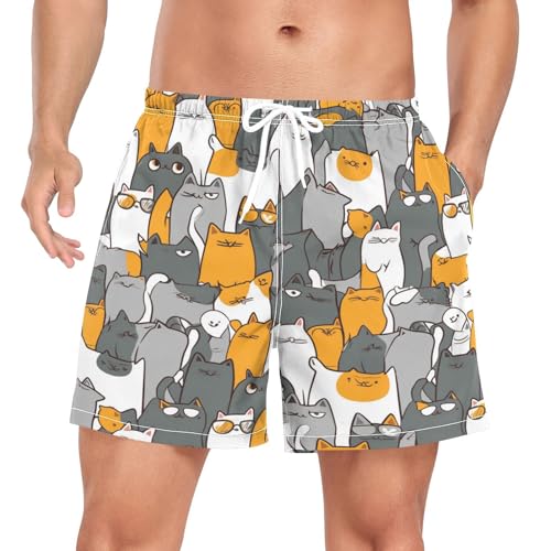 Beach shorts plage été chat rigolo pour vacances