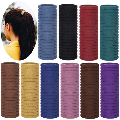 200 Pieces Hair Ties, Seamless Hair Bands Stretch Hair Ties Ponytail Holders Thick Hair Elastics Hair Accessories for Women Girls