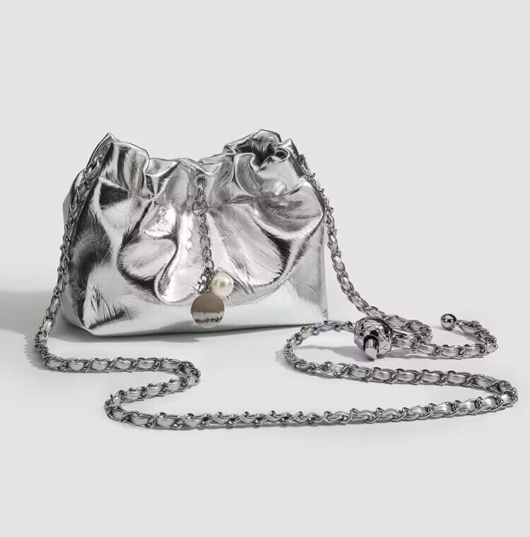 MIAC Fashion Design Shoulder Bag for Women,Pearl Crossbody Bags,Phone Wallet Purse Chain Bag for Girls