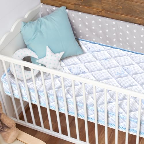Image of Letmxiu Premium Crib Mattress and Toddler Mattress, Knitted Cotton Surface and Hypoallergenic Firm Support Crib Mattress, Fits Standard Crib and Toddler Bed