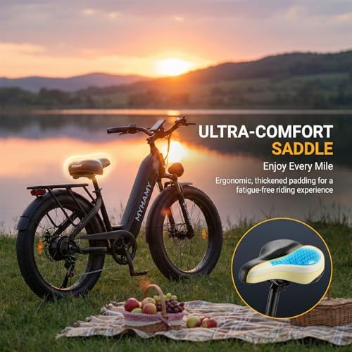 2000W Peak Electric Bike for Adults, High Speed Ebike with 48V 18Ah Removable Battery, Up to 30-60 Mile Range, 24" Fat Tire Full Suspension E-Bike for Off-Road Commuting image 9