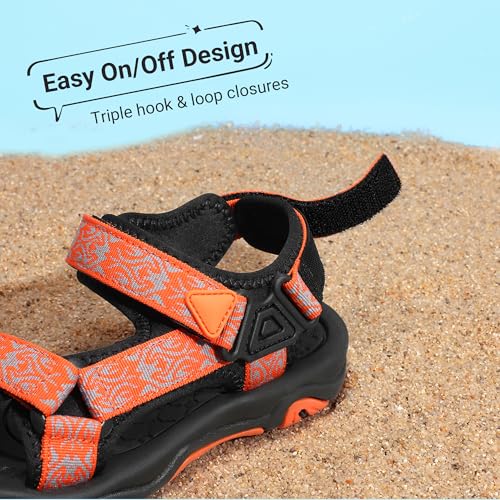 Image of DREAM PAIRS Boys Girls Sandals Kids Adventurous Light-Weight Adjustable Straps Summer Water Shoes (Toddler /Little Kid /Big Kid)