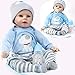 ZIYIUI 22 pouces 55cm Reborn Poupée Bébé Garçon Silicone Souple Vinyle Bébé Reborn Nouveau né Jouet Poupon Cadeaux de Noël bouche Reborn Toddler dolls