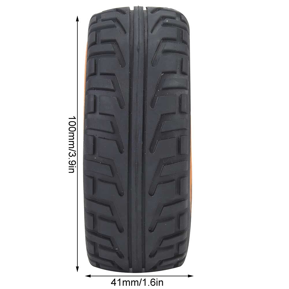 Pneus RC, 17Mm Hex RC et Pneus Pneus de Voiture RC 2 Pièces 1/8 Pneus RC Mise à Niveau Pneus de Moyeu de Jante de Roue Pneus en Caoutchouc pour 1/8 sur Route Accessoire de (Orange)
