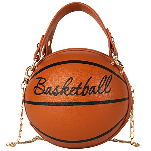 LoveWLC basketball Shaped purse Cross Body Bag,PU Handbag Shoulder Bag for Girls Women