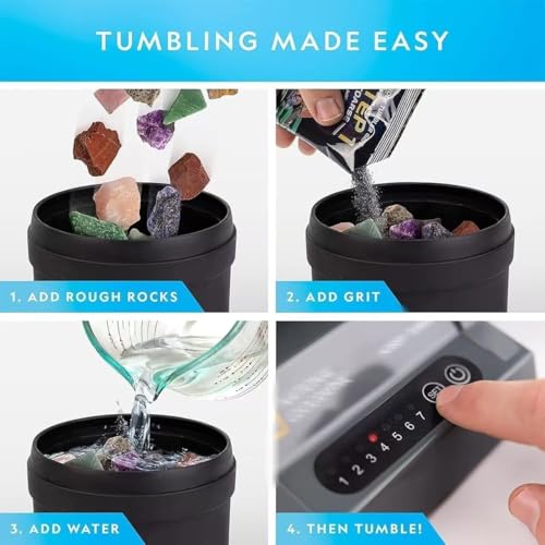 Polisseuse électrique pour bijoux – Capacité de 2000 g, roue d'entraînement à double axe et minuterie de 7 jours pour la finition des pierres précieuses et du métal