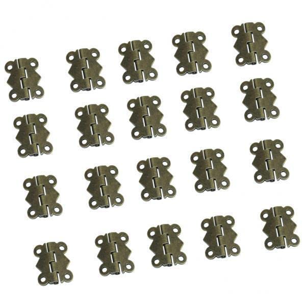 MYADDICTION 2x20 Pieces Antique Butterfly Door Cabinet Hinges with 80 Pieces Screws Bronze