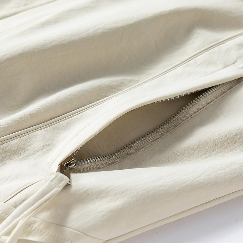 Casual Cotton Bomber Jacket, Collared Snap Button Front, Elastic Waist