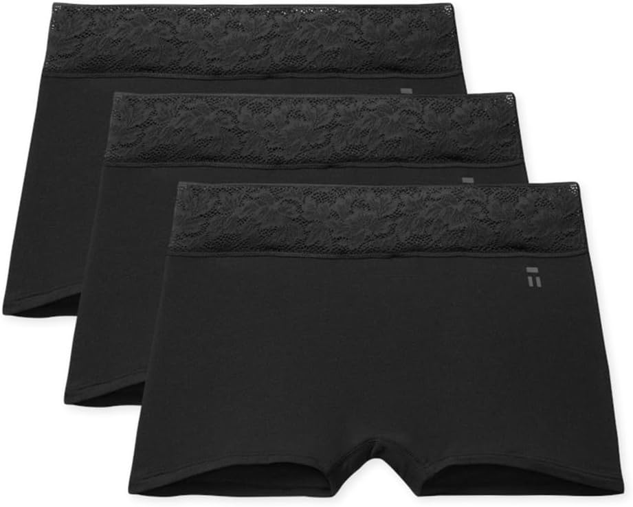 Tommy John Women's Underwear, Boyshort Panties, Second Skin Fabric, Full Coverage, Seamless Panties, 3-Pack