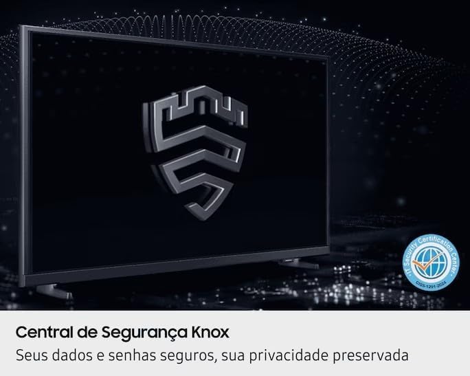 Samsung Knox Security logo displayed on a TV screen
