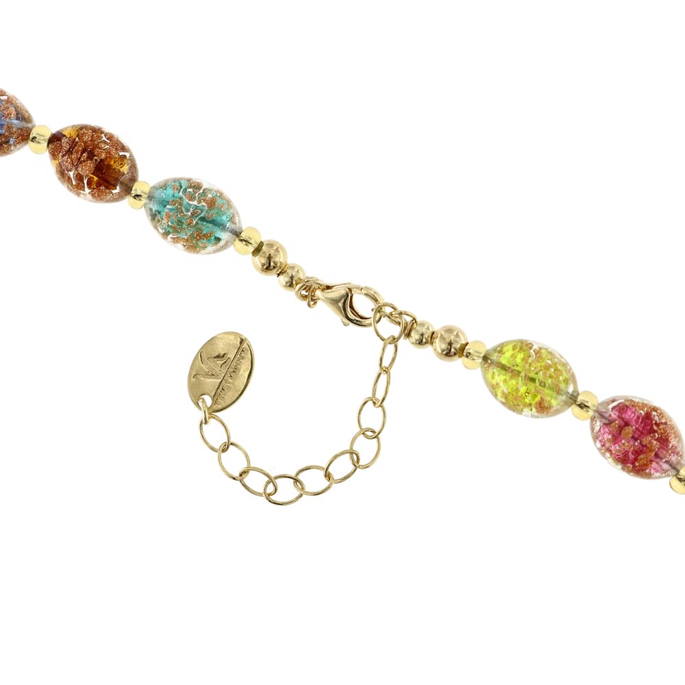 Venetiaurum - Collana girocollo donna con perle in vetro originale di Murano e argento 925 - Gioiello made in Italy certificato