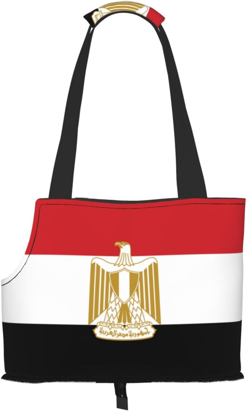 Egyptian Flag Print Dog Purse Carrier for Small Dogs and Cats | Breathable Pet Carrier Bag & Portable Dog Travel Bag For Small Puppy Handbag, Secure Pet Purse For Outdoor Walking