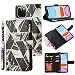 Produktbild HATA Pixel 4A 5G Wallet Case, Pixel 4A 5G Folio Leder Kreditkartenfächer Reißverschluss [Magnetverschlus] [Handgelenkschlaufe] [Ständer] Ultra Slim Wallet Holder für Pixel 4A 5G (Marmorschwarz)