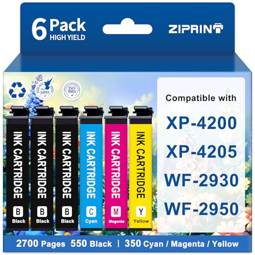 ZIPRINT Remanufactured Ink Cartridge Replacement for EPSON 232 Ink Cartridges Combo Pack Compatible with XP-4200 Printer Ink Cartridges WF-2950 XP-4205 WF-2930 Printer (232XL 6Pack)