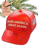 Personalized MAGA Ornament 2025 | 24h Customized USA Christmas Ornaments for Tree | Custom Red MAGA Hat Keepsake Gift for Americans