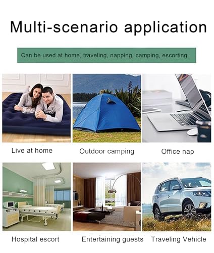 Onirii Queen Size Double Camping Air Mattress Bed with Air Pump,Inflatable Mattress with Two Pillows,Thickened Portable Blow Up Air Mattress Bed,Travel Sleeping Bed Pad for Camping Home Hiking