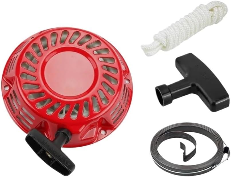 TMLbhSEZ Recoil Starter Assembly Fit for Lawn Mowers, with Additional Pull Cord and Spring, Suitable for GX Chami Series, 212cc, 4HP~6.5HP(Red)