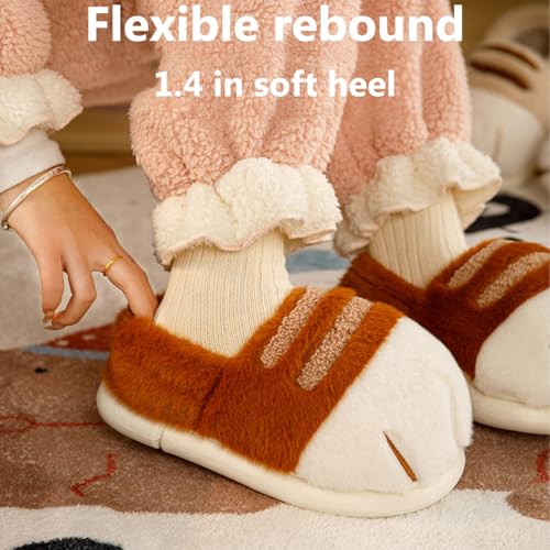 Cat Paw Slippers, Cute Funny 3d Cat Paw Cartoon Slipper, Warm Plush Comfy Fuzzy Winter House Cat Paw Slippers4