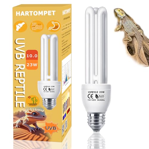 HARTOMPET UVA-UVB Linear Lamp, Compact Fluorescent Lamp(CFL), Terrarium Bulb (1PCS Desert, UVB10.0 23W)
