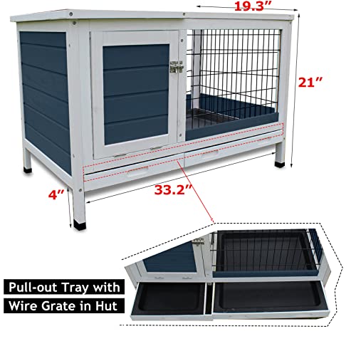 Rabbit Hutch, Rabbit Cage With Run Indoor Bunny Hutch Outdoor Rabbit House With Deeper No Leak Trays #TOP3