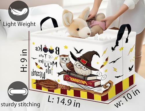 Image of Large Magic Nursery Baby Basket Collapsible Kids Toy Storage Bin Gift Box Room Decor (Brown Owl)