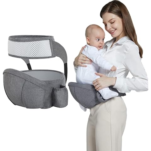 Baby Hip Seat Carrier, Infant Waist Stool Seat for Newborn with Adjustable Strap,Baby Carriers Ergonomic Hipseat for 3-48 Months Toddlers,Perfect for Newborn Infants,Babies Shower Gift (Grey) Cover