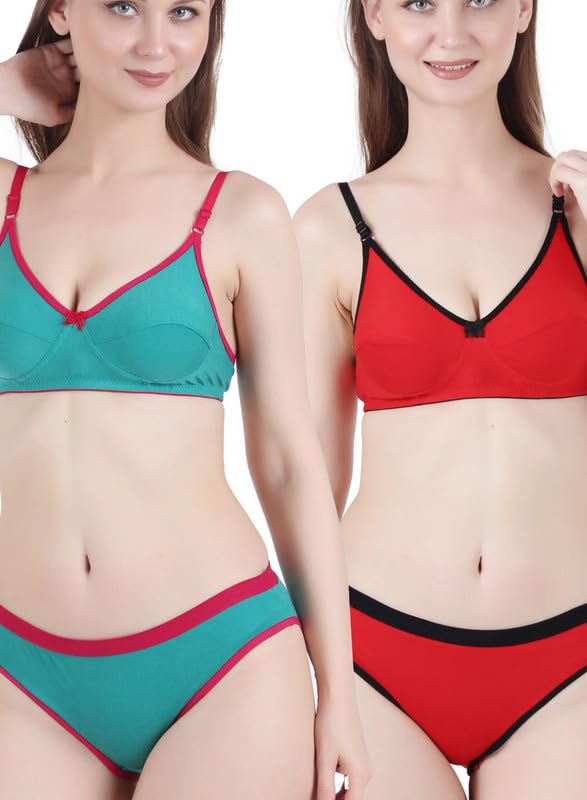 Image of Cotton Lingerie Set for Women | Bra Panty Set for Women | Fancy Undergarments for Women Bra Panty | Stylish Innerwear for Women Combo | Bikni Women's wear Honeymoon | Bra Panty Combo Pack .