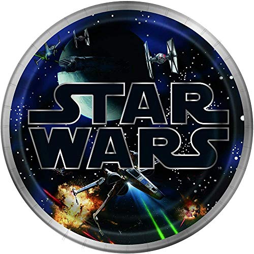 Multicolor Star Wars Classic Round Dinner Plates (9) 8 Count - Iconic & Eco-Friendly Material Perfect for Every Galactic Gathering 7
