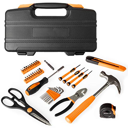 39 Piece Tool Box Kit - Small Basic Home Tool Set - Great