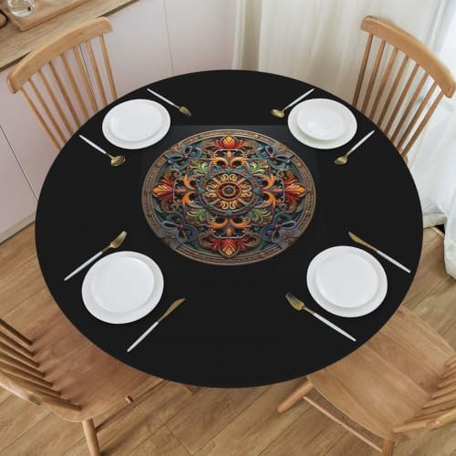 Nappe ronde médaillon extérieur et intérieur pour table de jardin - 7