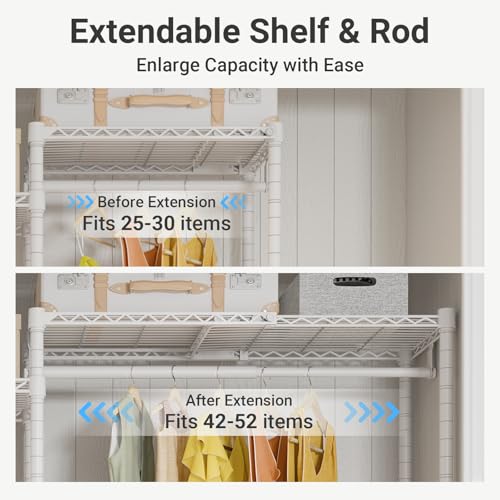 Image of VIPEK X3 Plus Large Expandable Closet Rack Wardrobe Closet Organizer White