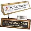 Custom Wooden Personalized Desk Name Plaque with Name Title - Office Desk Accessories & Gifts for Coworkers, Employees, Manager, Boss, Teacher