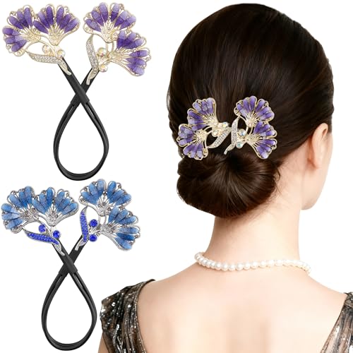 2 Pcs Bun Maker Crystal Hair Bun Maker French Twist