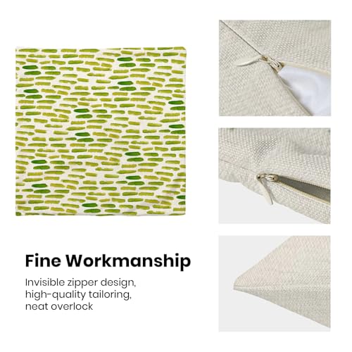 CXMEIFLY Sage Green Summer Outdoor Pillow Covers 18 x 18 Inch Set of 2 Watercolor Green Boho Striped Decor Throw Pillows Abstract Geometric Linen Farmhouse Decorative Pillowcases for Couch Bed Sofa — view 6