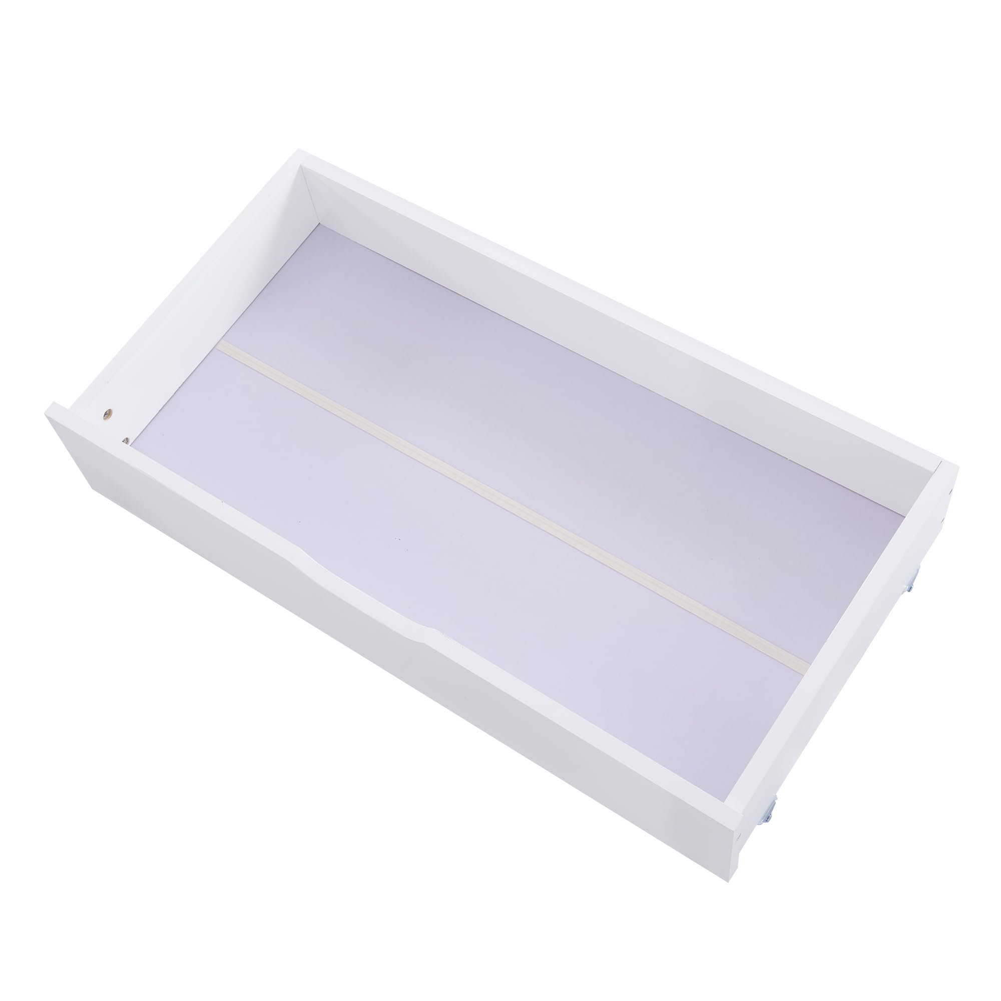 Moimhear Cama infantil de casa 90 x 200 cm, cama de madera con pizarra y 2 cajones, madera maciza con valla y somier, Blanco (sin colchón)