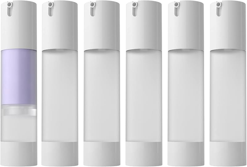 Frasco cosmético airless recarregável longway 50 mL, fosco, Pacote com 6