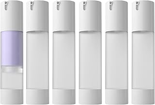 LONGWAY 1.7 Oz (50ML) Empty Refillable Airless Pump Bottle,Travel Foundation Containers,Airless Cosmetic Pump Bottle for H...