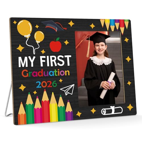 Image of Preschool Graduation Gift 2026 Picture Frame Kindergarten Graduation Gifts End of Year Gift for Kids Students Boys Girls Son Daughter Photo Graduates Frame Wooden Picture Frames 4x6 Inch Photo