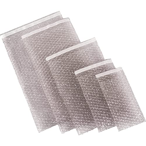 Bubblefast! Self-Seal Clear Bubble Pouches Bubble-Out Bags - 3/16