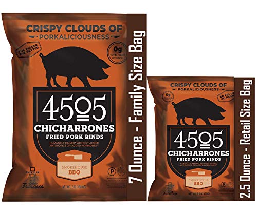 4505 Smokehouse Bbq Pork Rinds, Certified Keto, Humanely Raised, Family Size Bag, 7oz