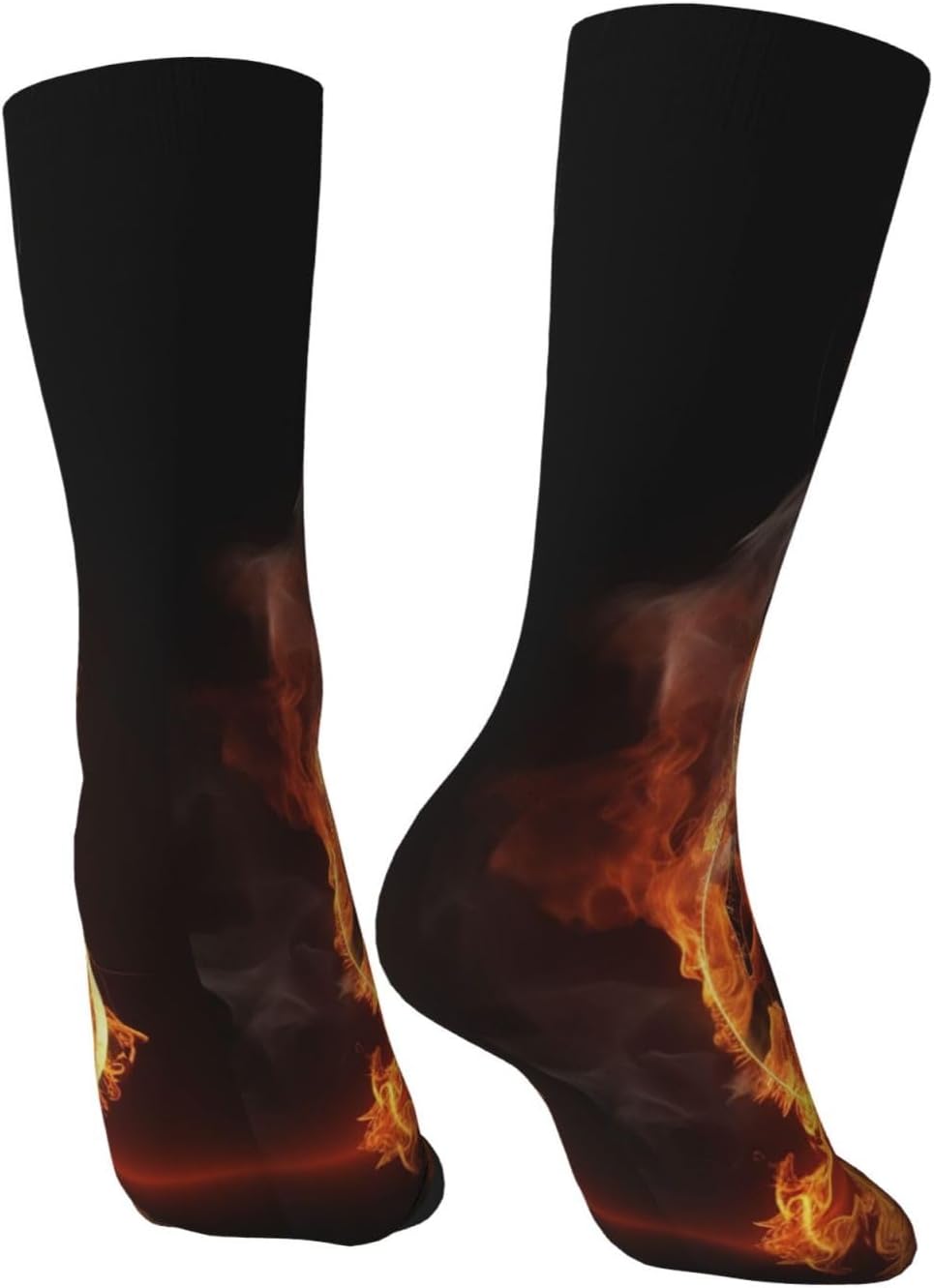 Fire Guitar Crew Socks for Men Women Moisture Wicking Cushion Athletic Sock Casual Novelty Socks Gift