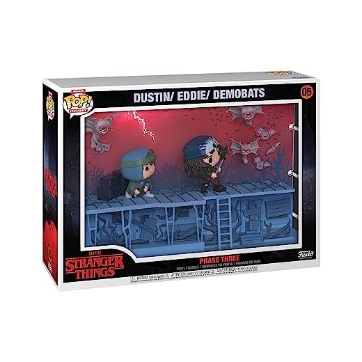 Funko Pop! Moments Deluxe: Stranger Things - Dustin, Eddie And The Demobats - Phase Three- Figura in Vinile da Collezione - Idea Regalo - Merchandising Ufficiale - TV Fans