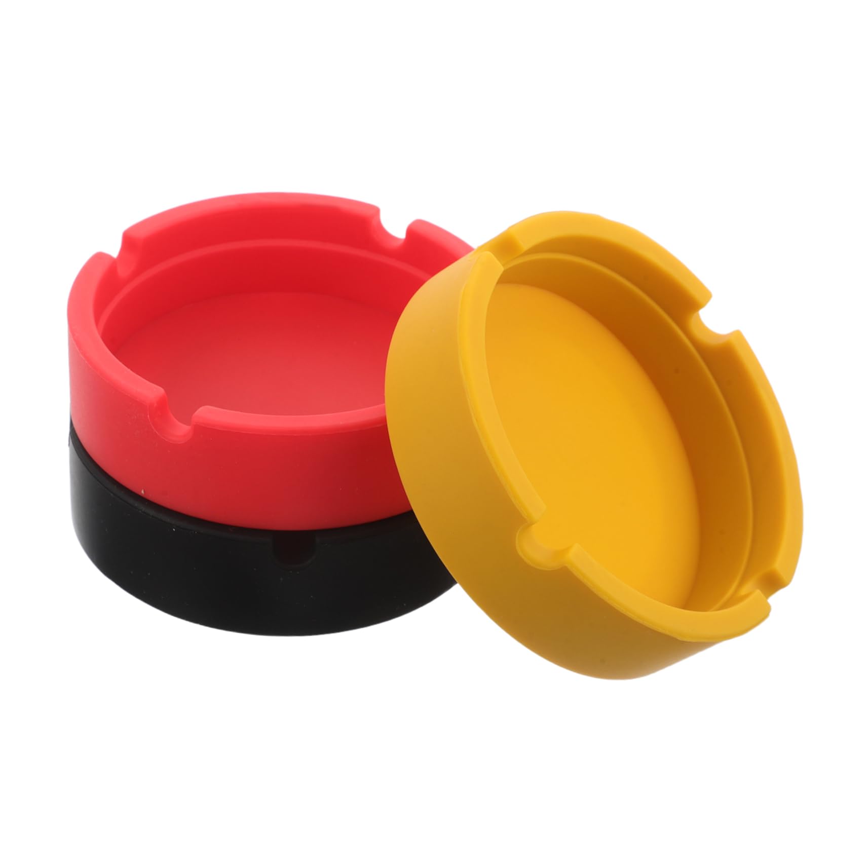 GALPADA Posacenere in Silicone Rotondo 3 Pezzi Resistente, Facile da Pulire, Previene la Dispersione della Cenere per Ufficio e Uso Interno Casa